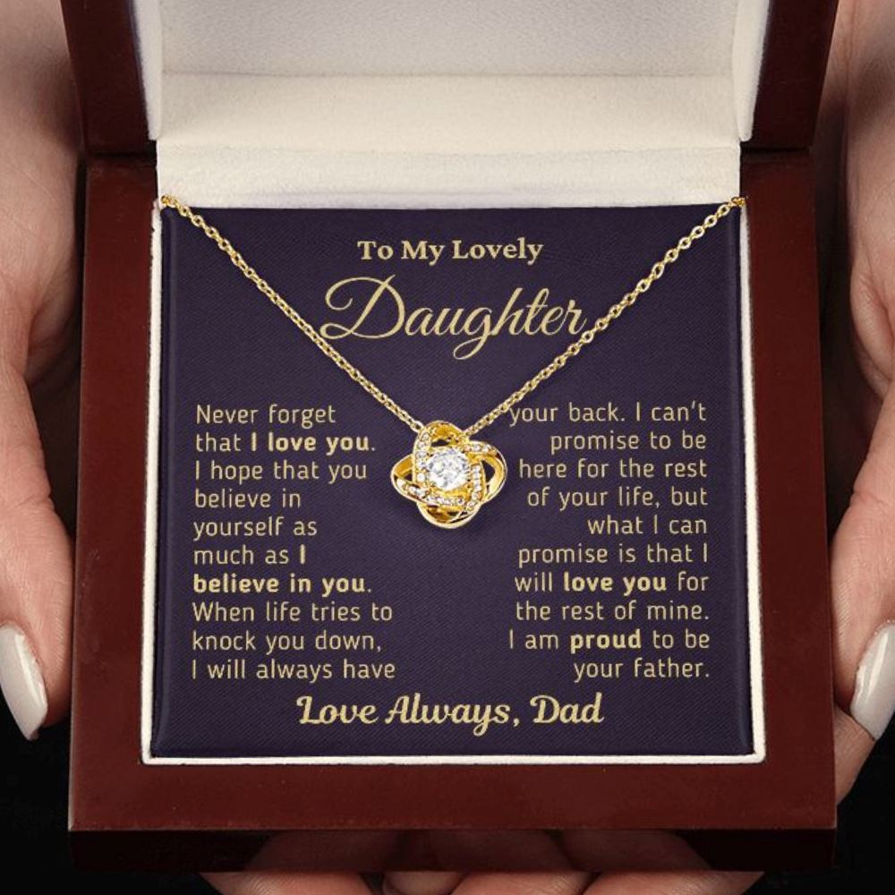 Gift for Daughter "Proud To Be Your Father" Gold Necklace