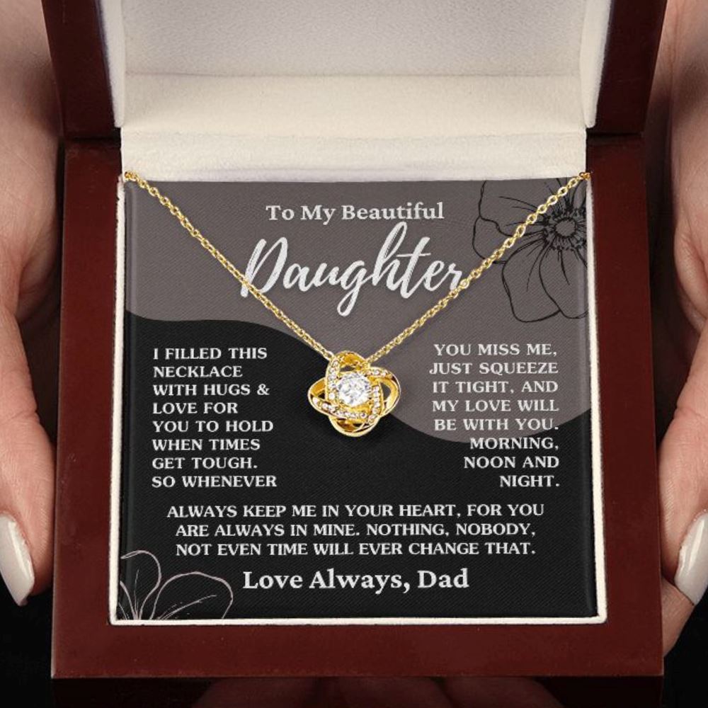 Gift For Daughter "My Love Will Be With You" Love Dad Necklace