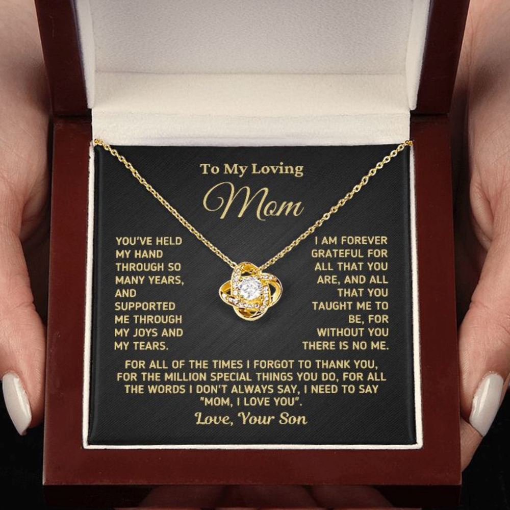Gift for Mom From Son "Without You There Is No Me" Gold Necklace
