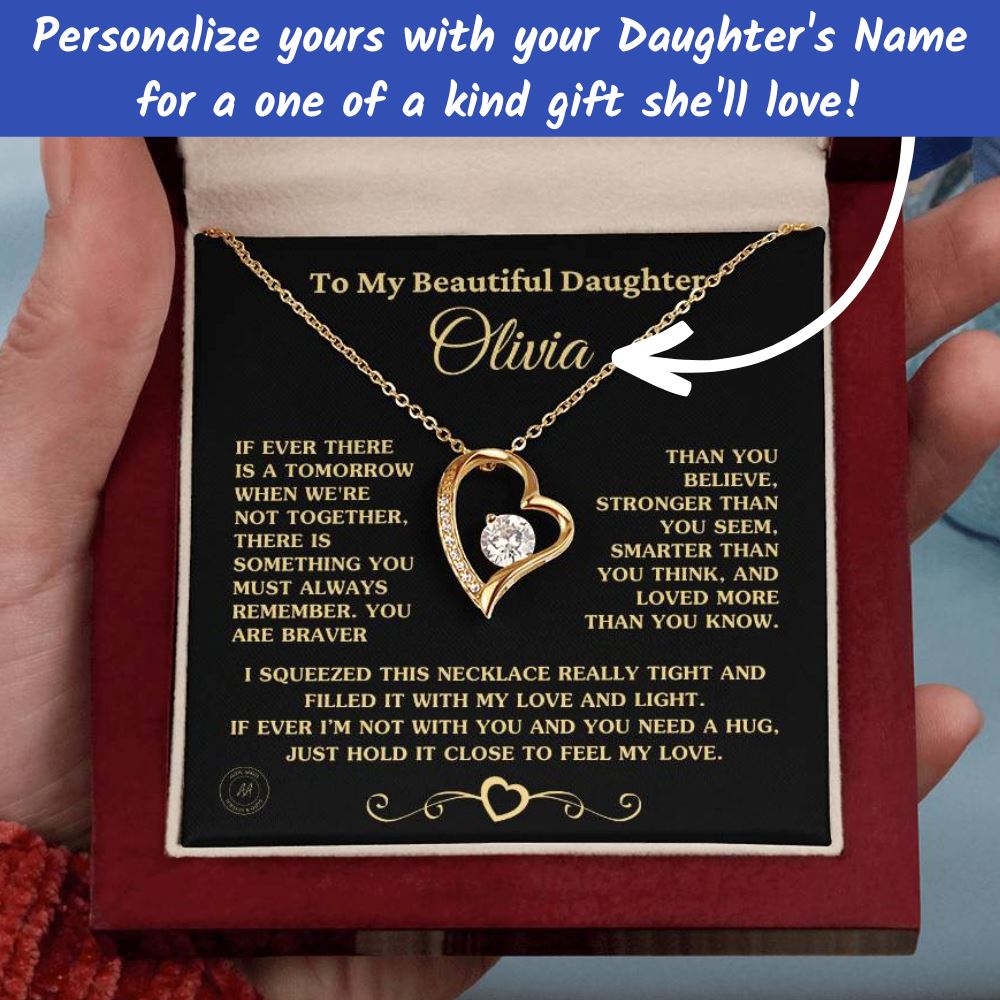 Gift For Daughter "Always Keep Me In Your Heart" Custom Necklace