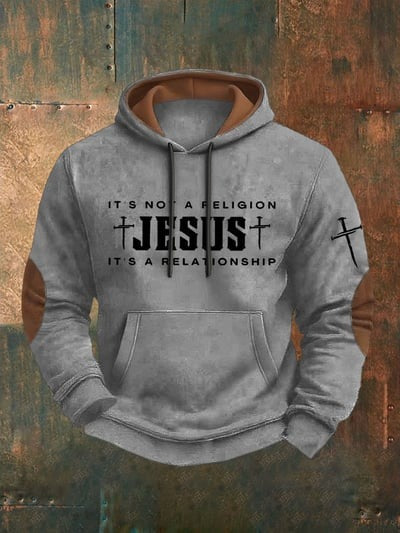 Casual Faith Cross Printed Hoodie Christian Pullover Sweatshirt Religious Clothing Gift for Men Women