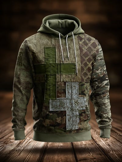 Freedom Patriotic Vintage Faith American Flag Camo Hoodie USA Christian Pullover Sweatshirt Gift