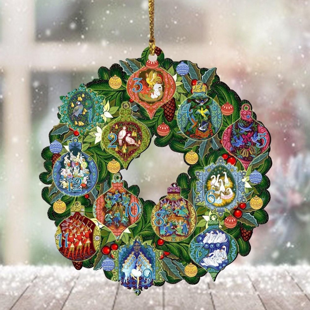 12 Days Of Christmas Ornament Annual Events Christmas Ornament Hanging Tree Decorated - Madebymun