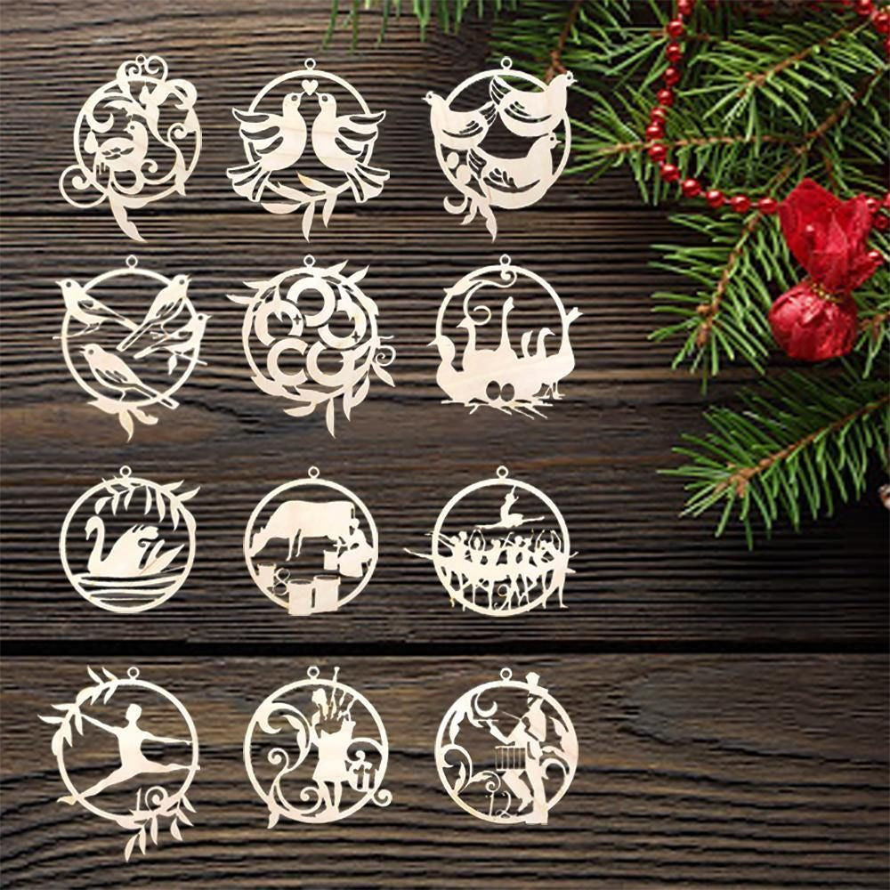 12 Days Of Christmas Ornaments Twelve Days Of Christmas Tree Decor Set Xmas Gift For Family - Madebymun