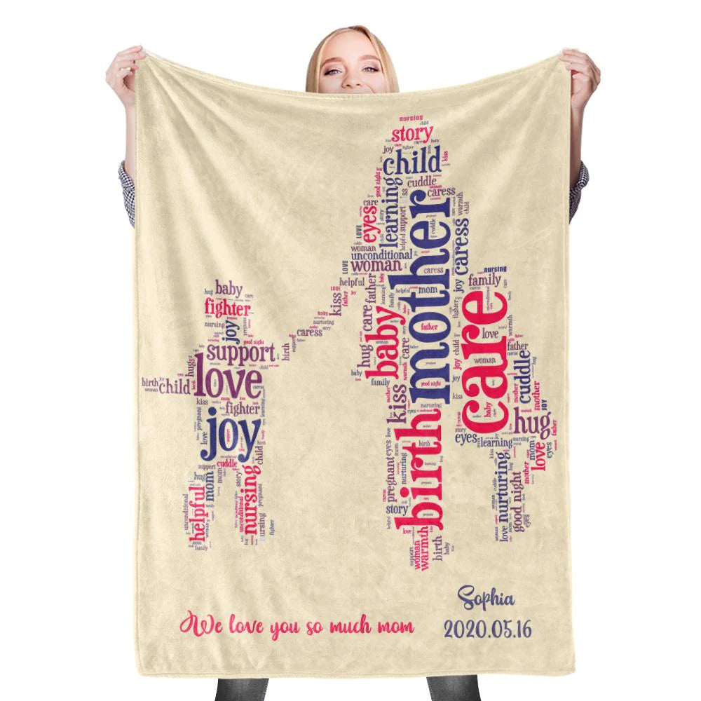Gift For Mom Personalized Blanket - Custom Name Blanket - Best Gift For Mother's Day Blanket, Presents For Mom, Mother-in-Law - We Love You So Much