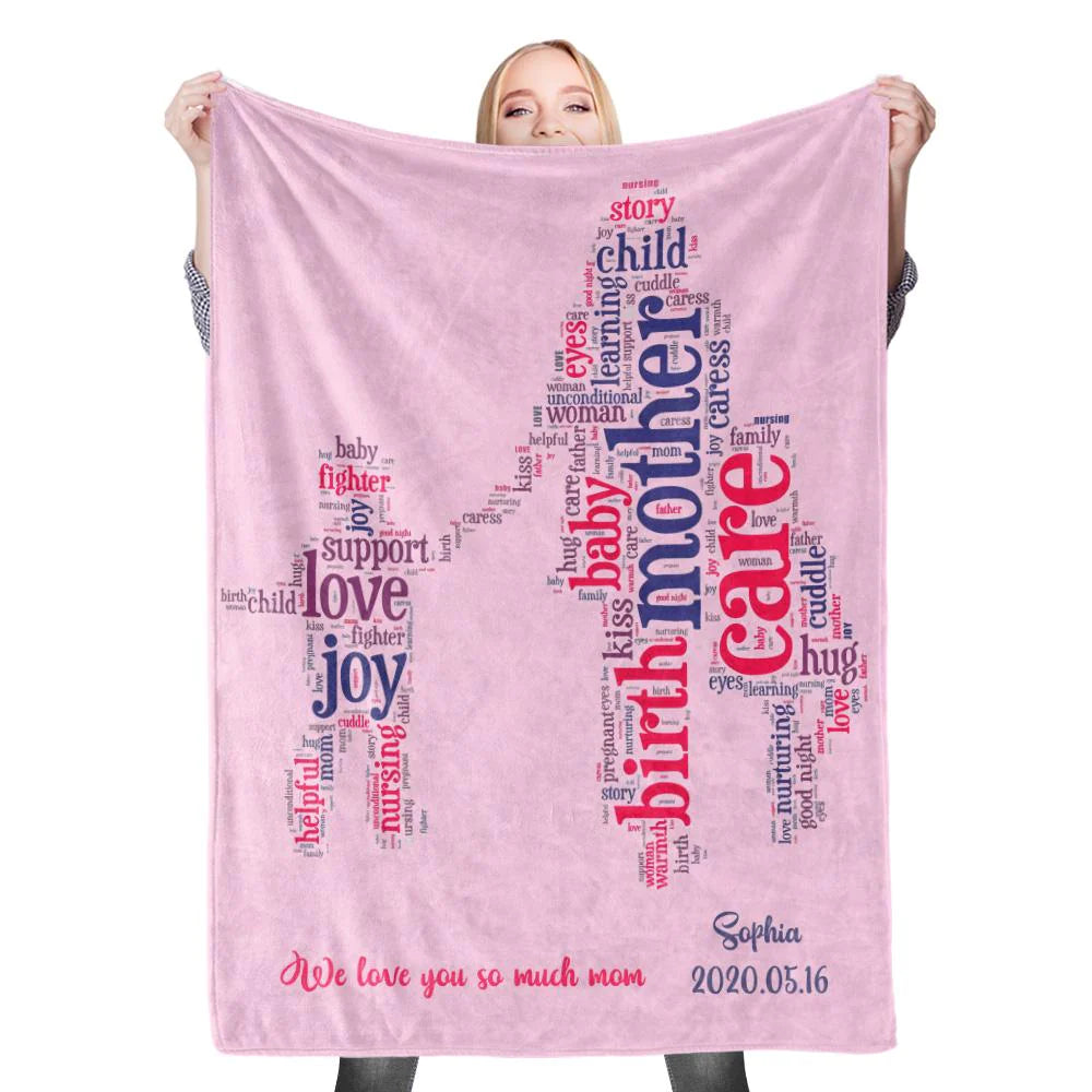 Gift For Mom Personalized Blanket - Custom Name Blanket - Best Gift For Mother's Day Blanket, Presents For Mom, Mother-in-Law - We Love You So Much