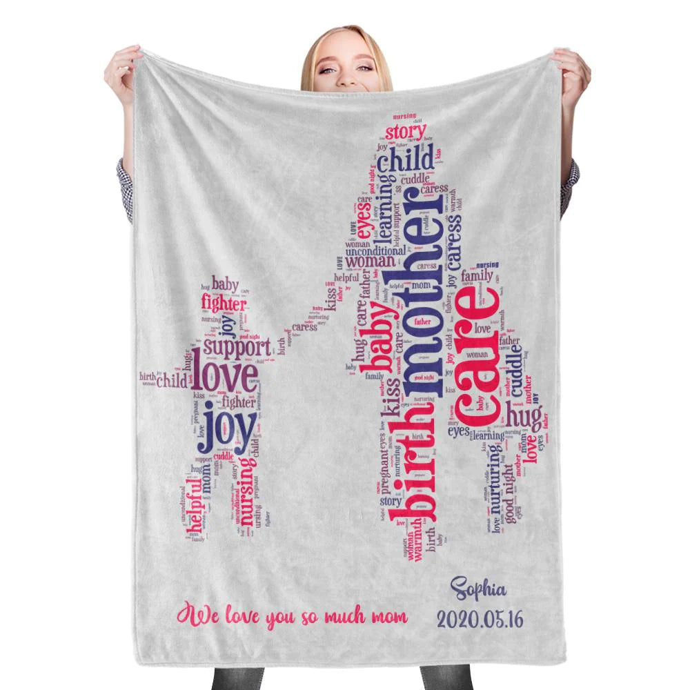 Gift For Mom Personalized Blanket - Custom Name Blanket - Best Gift For Mother's Day Blanket, Presents For Mom, Mother-in-Law - We Love You So Much
