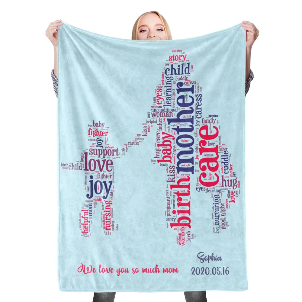 Gift For Mom Personalized Blanket - Custom Name Blanket - Best Gift For Mother's Day Blanket, Presents For Mom, Mother-in-Law - We Love You So Much