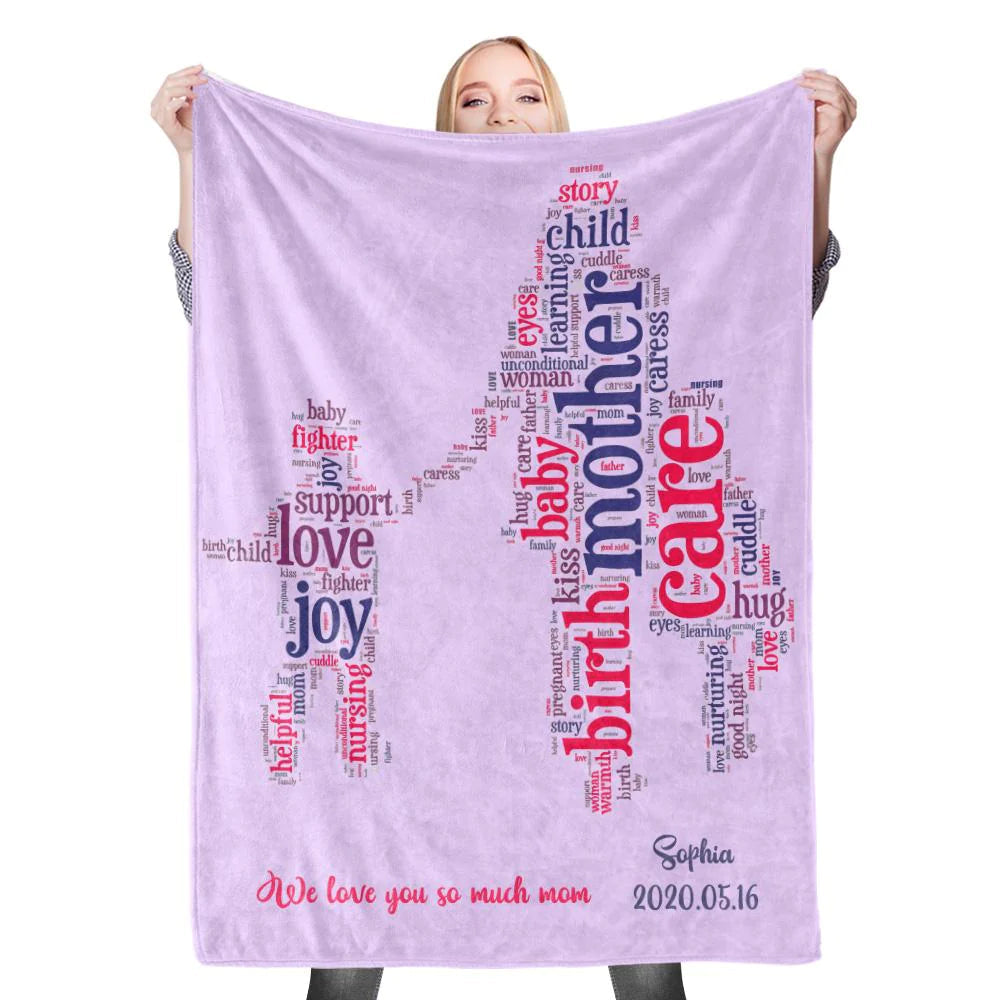 Gift For Mom Personalized Blanket - Custom Name Blanket - Best Gift For Mother's Day Blanket, Presents For Mom, Mother-in-Law - We Love You So Much