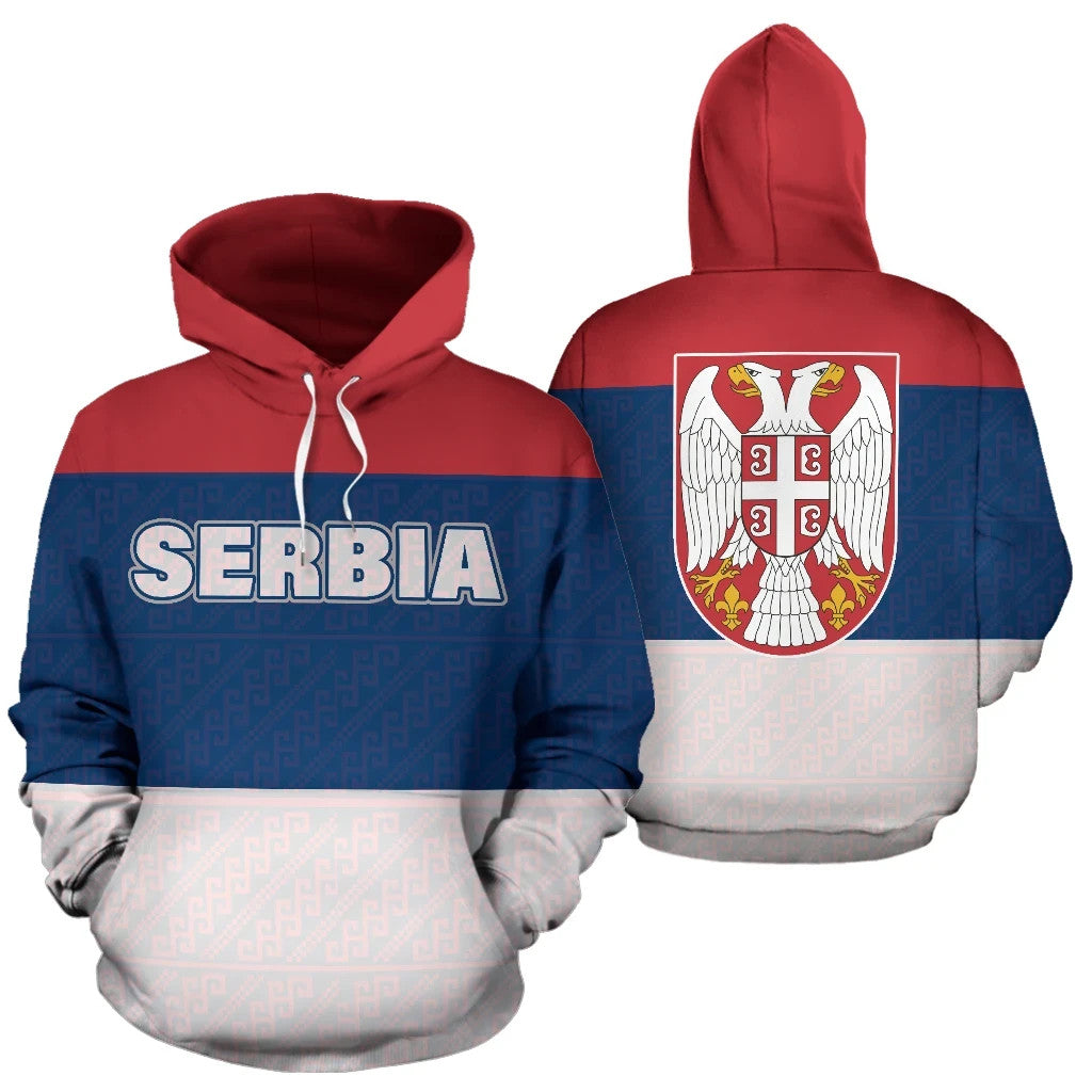 Serbia All Over Hoodie RLT7