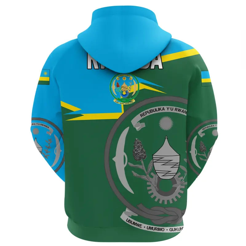 Rwanda Zip Hoodie Coat Of Arms New Style RLT12