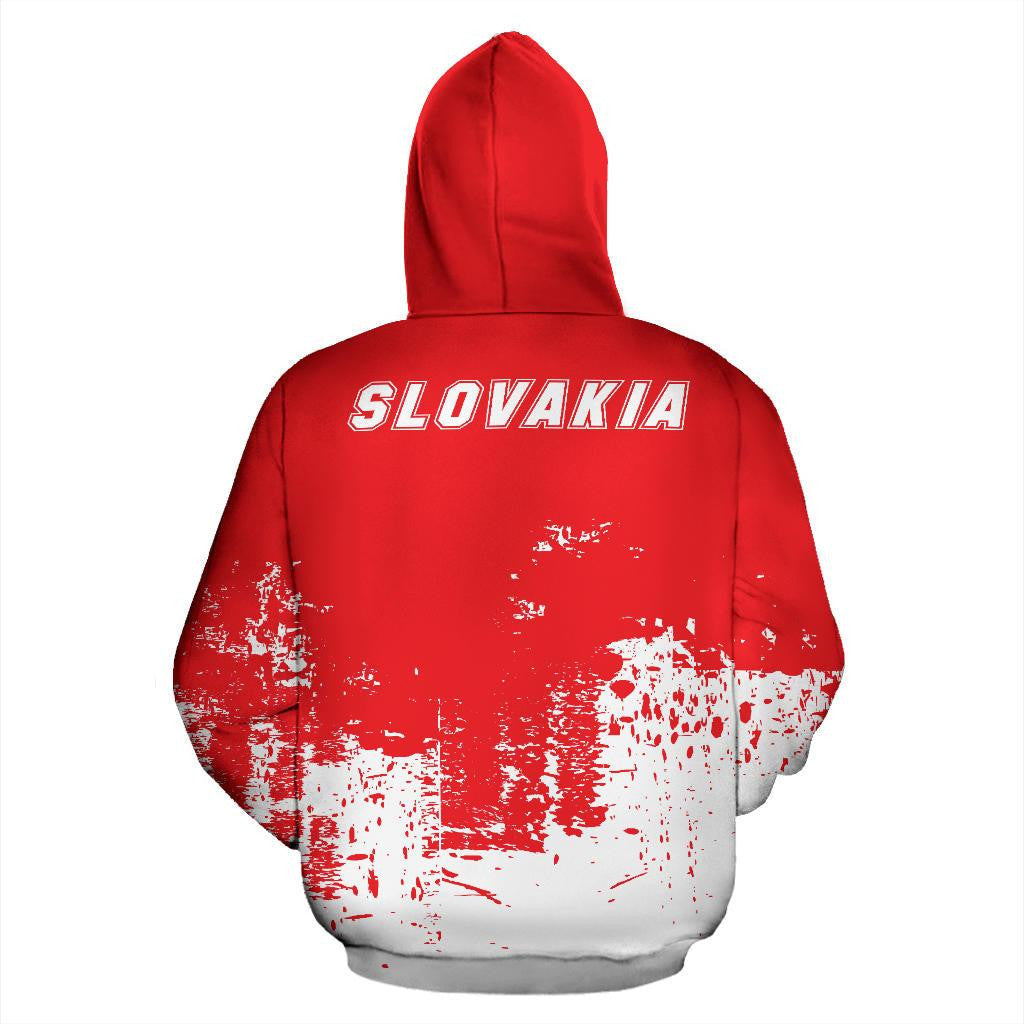 Slovakia All Over Zip Up Hoodie Smudge Style RLT13