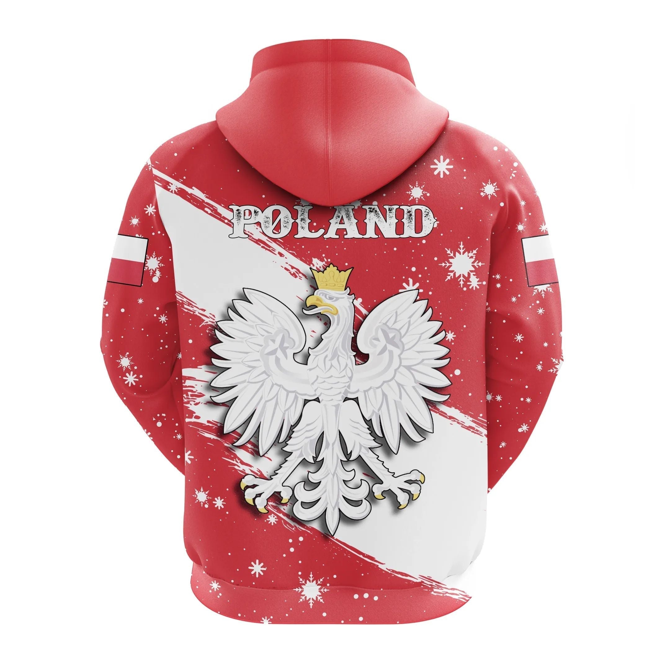 Poland Coat Of Arms Flag Brush Hoodie RLT7