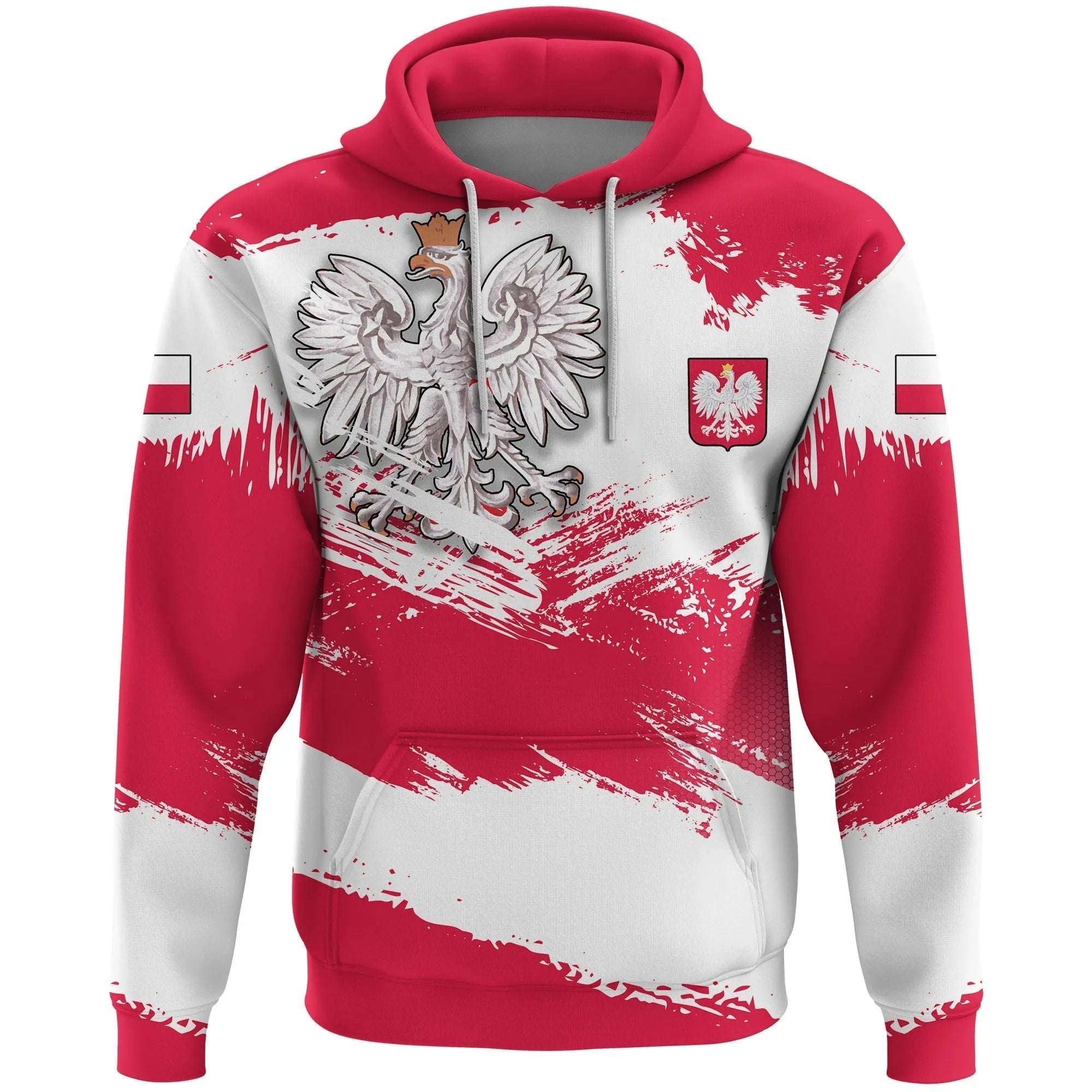 Poland Hoodie Poland Flag Brush RLT7