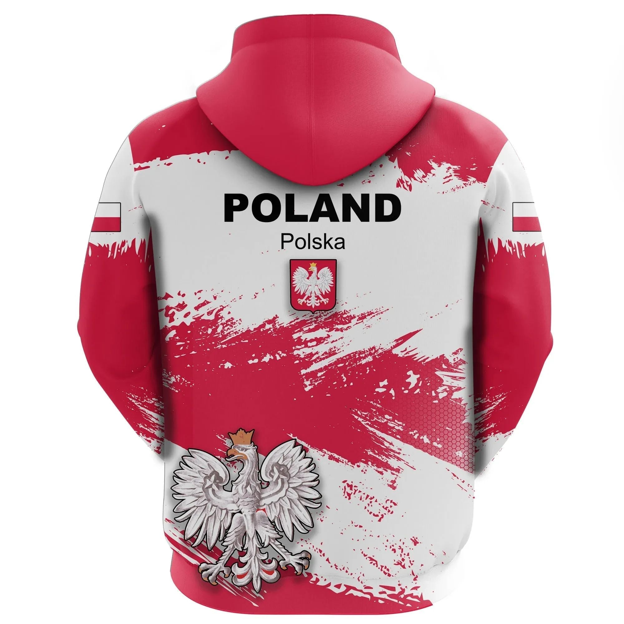 Poland Hoodie Poland Flag Brush RLT7