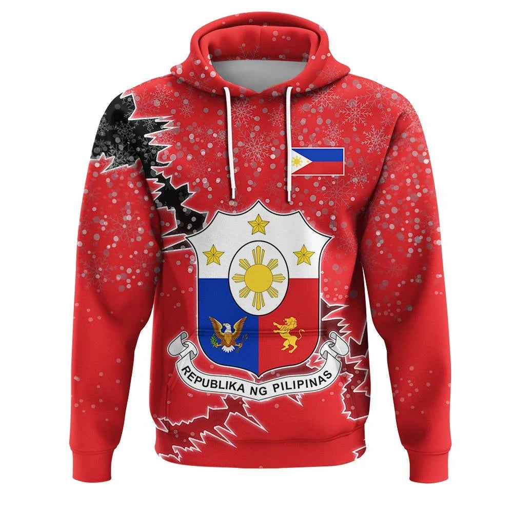 Philippines Christmas Hoodie Coat Of Arms X Style8 RLT6