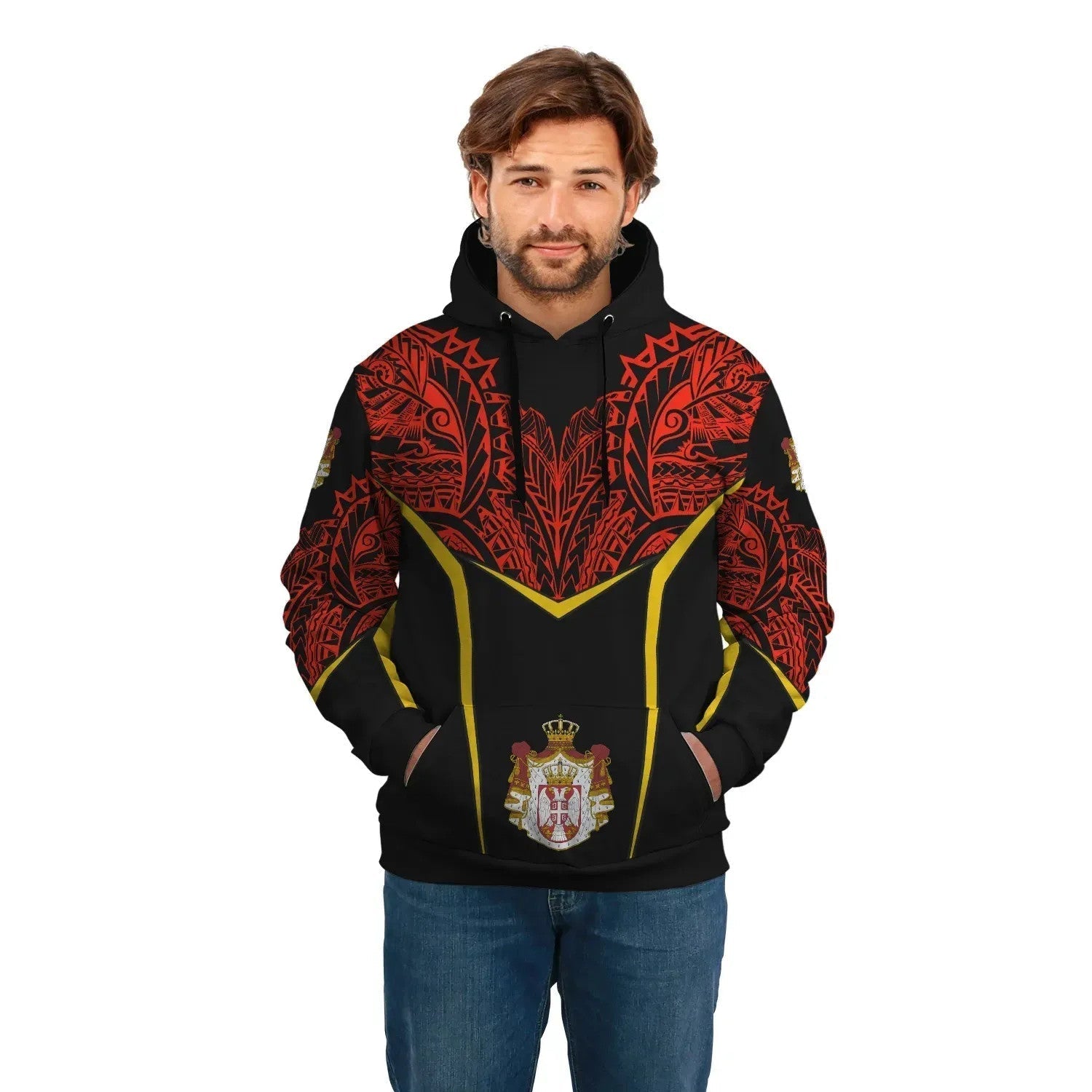 Serbia Unisex Hoodie Tribal Style RLT7