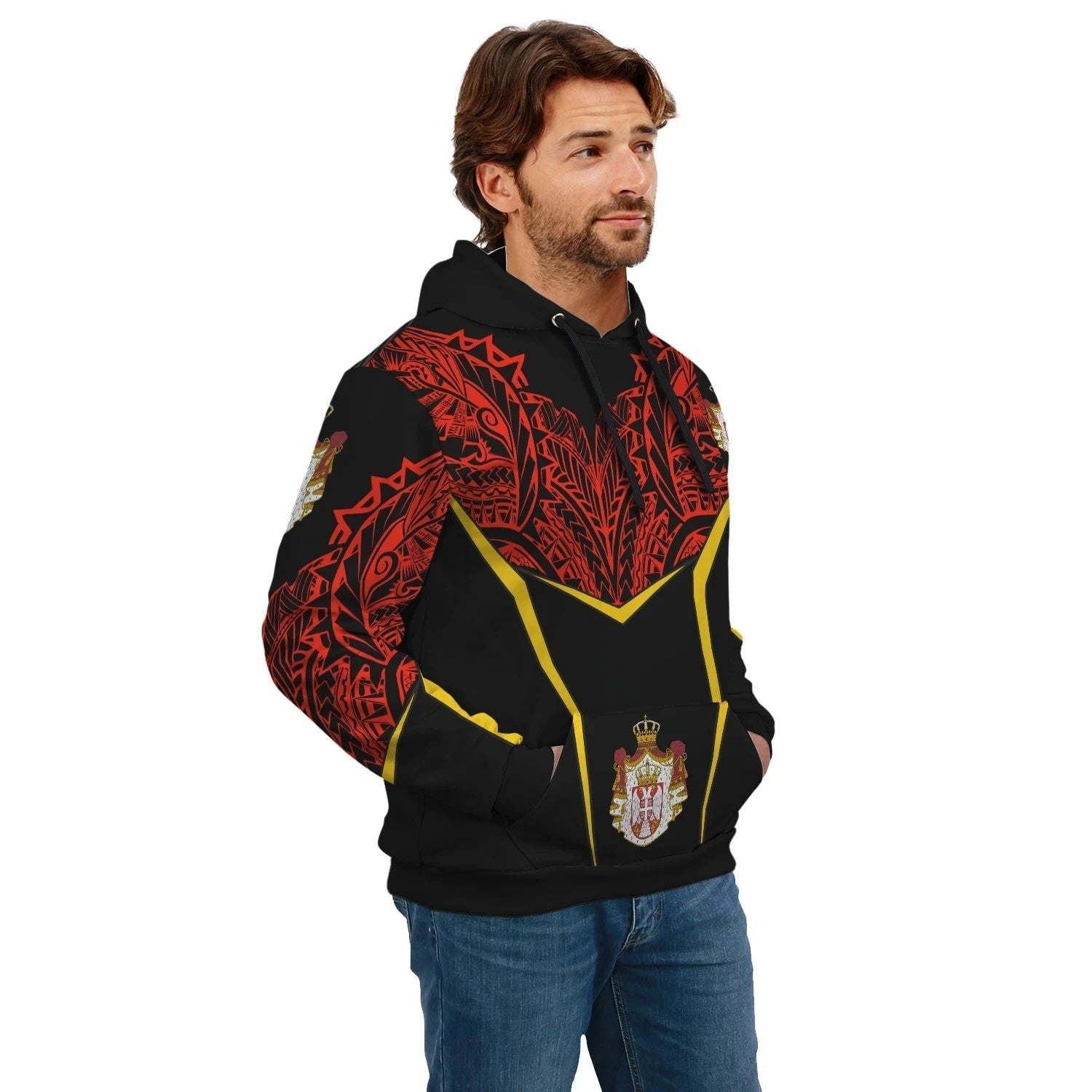Serbia Unisex Hoodie Tribal Style RLT7