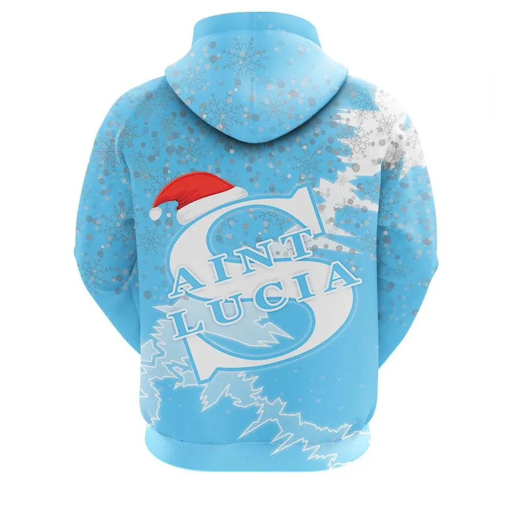 Saint Lucia Christmas Hoodie Coat Of Arms X Style8 RLT6