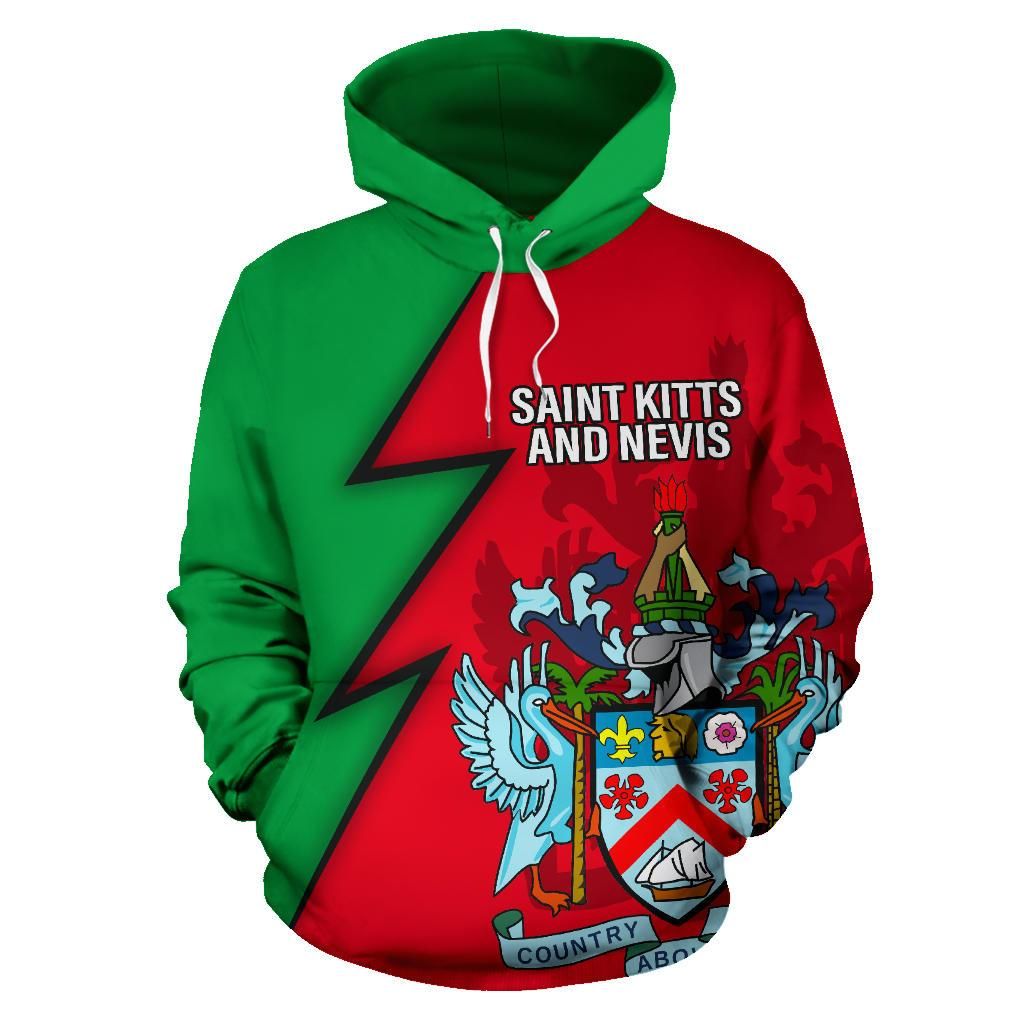 Saint Kitts and Nevis All Over Hoodie Flash Style RLT6