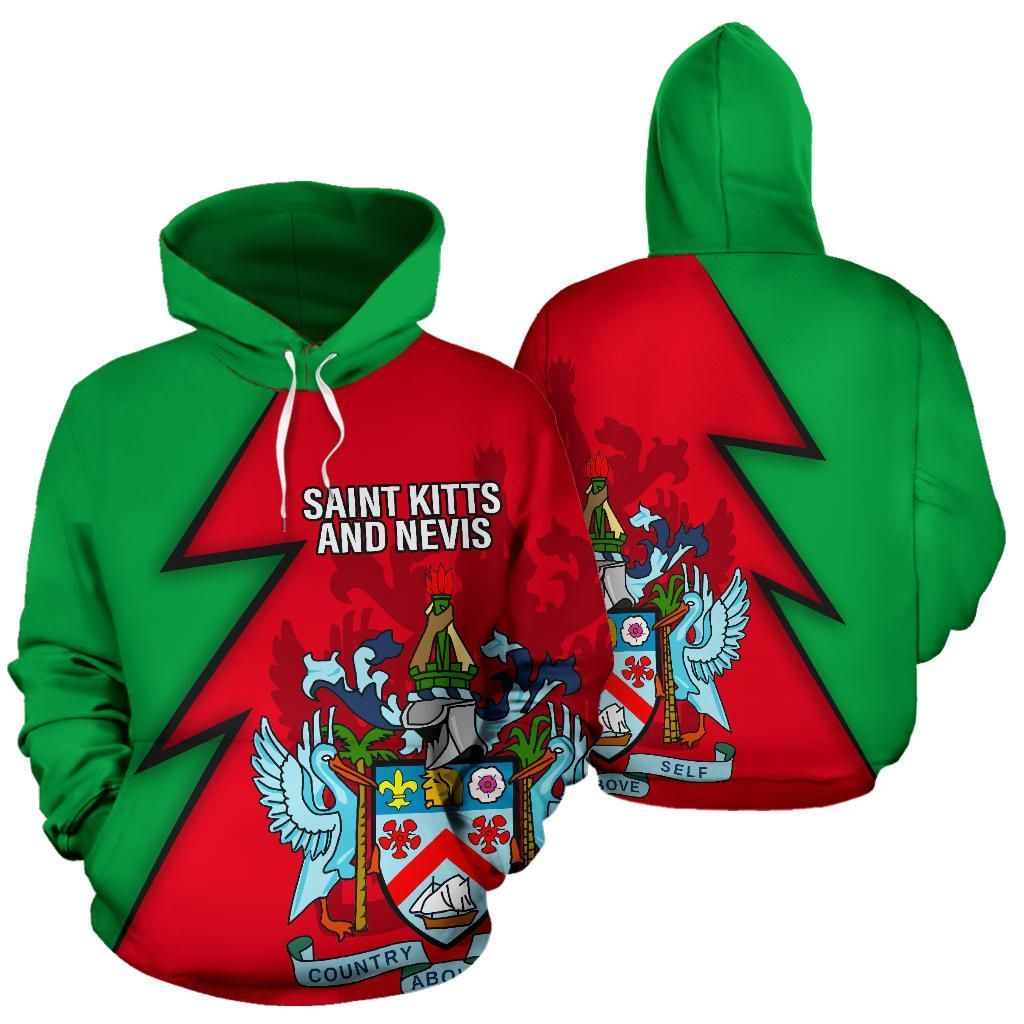 Saint Kitts and Nevis All Over Hoodie Flash Style RLT6