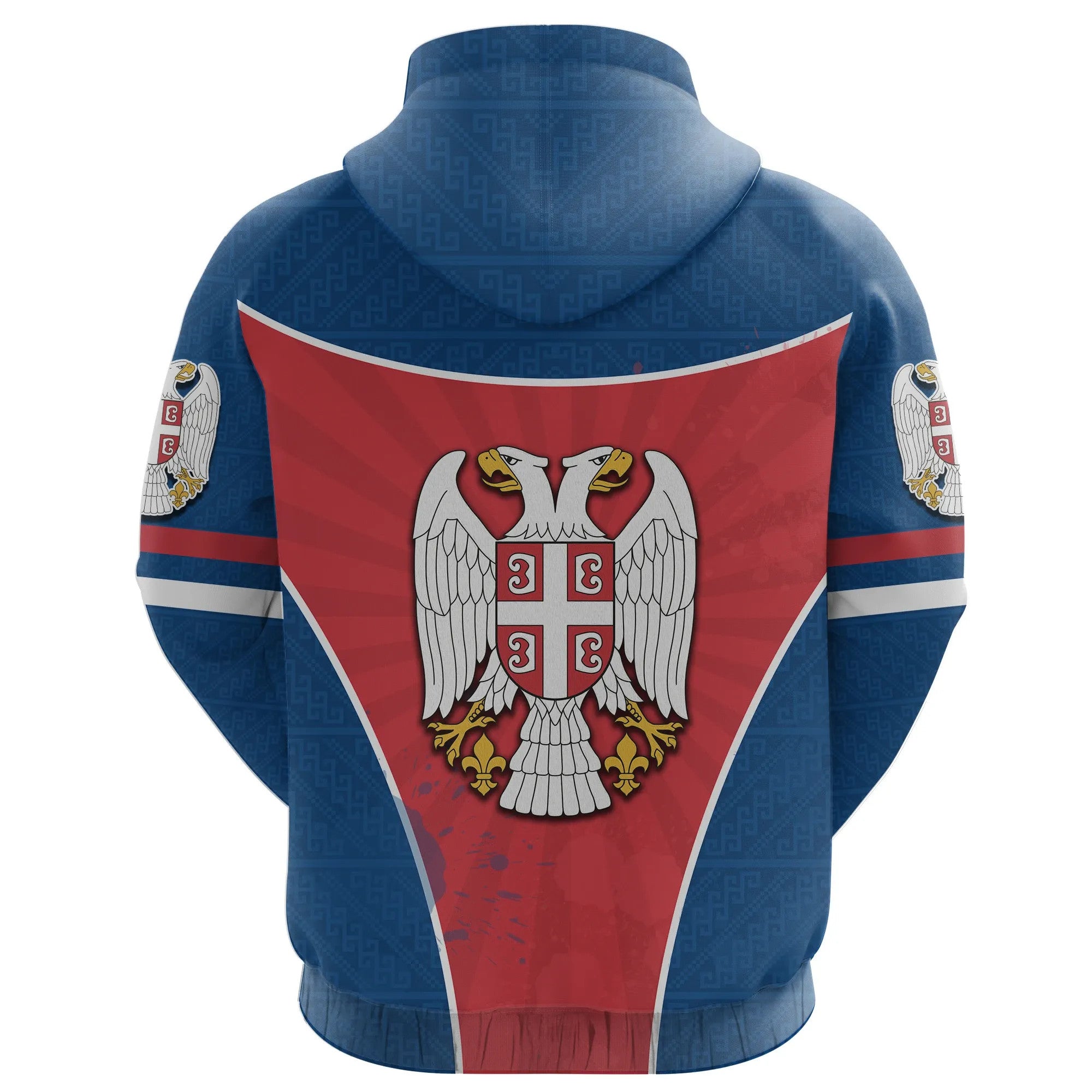 Serbia Hoodie Circle Stripes Flag Pattern RLT7