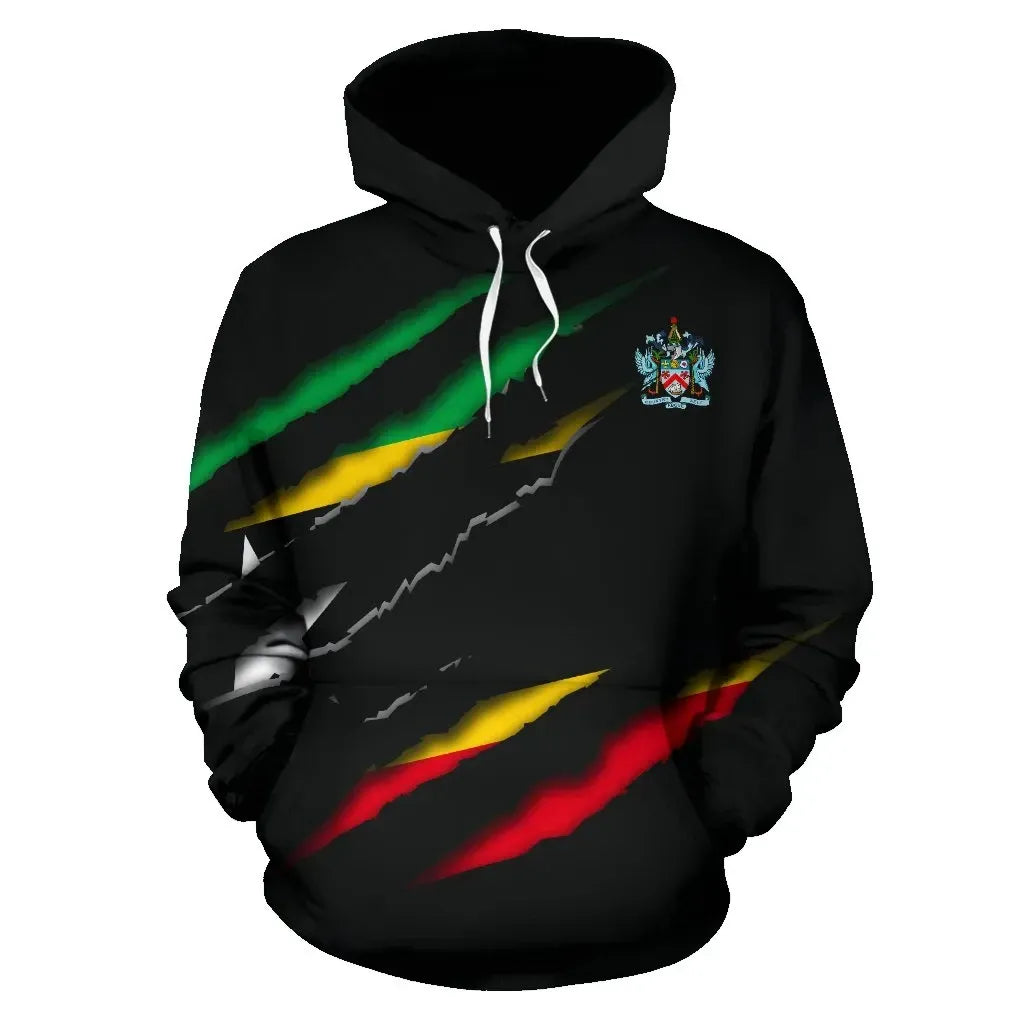 Saint Kitts and Nevis All Over Hoodie Inside Me RLT6