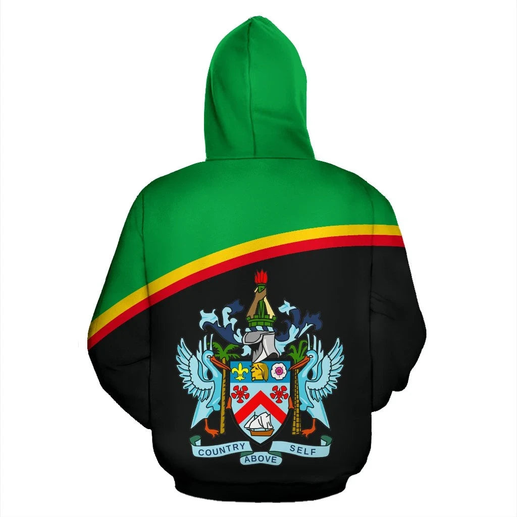 Saint Kitts and Nevis All Over Hoodie Curve Style RLT6