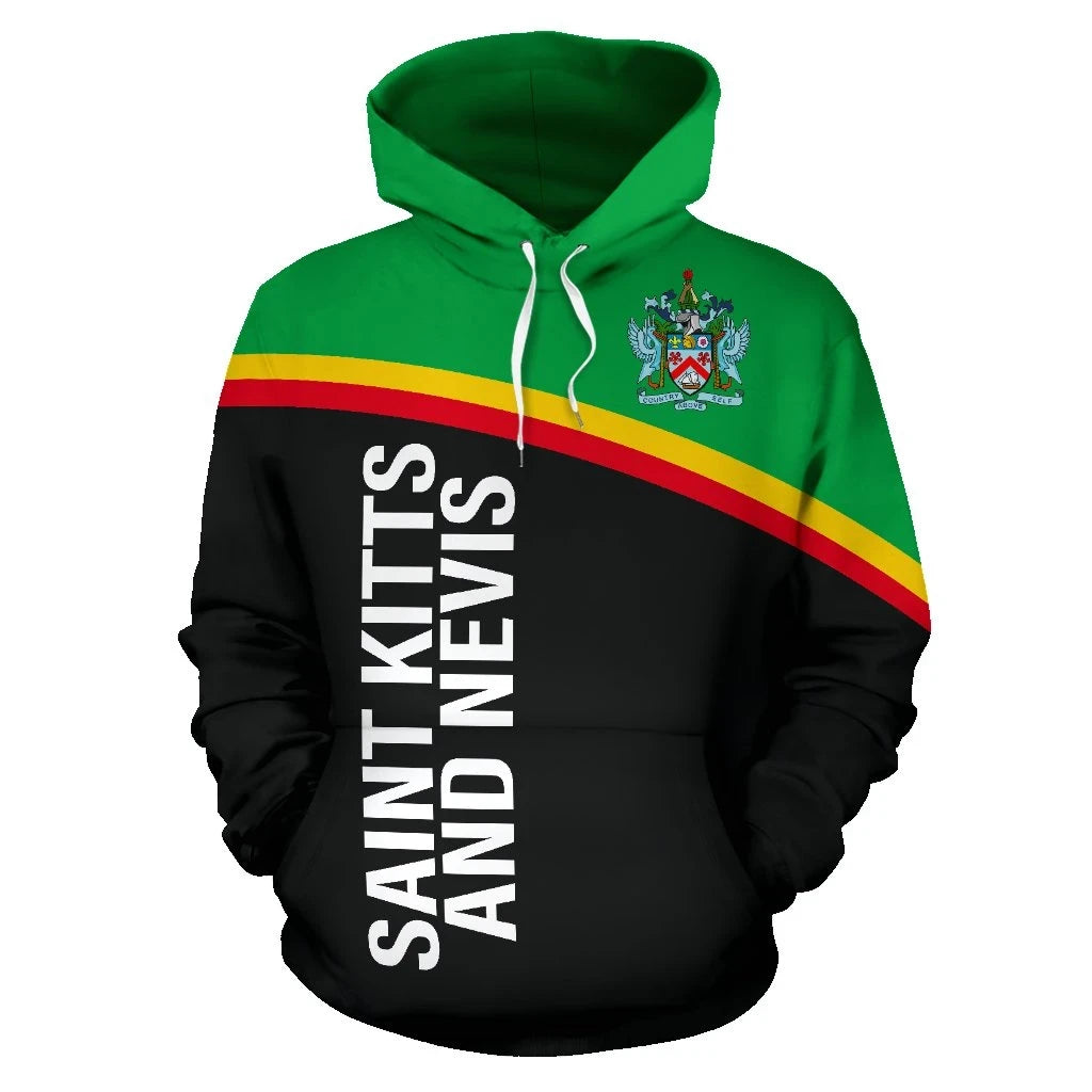 Saint Kitts and Nevis All Over Hoodie Curve Style RLT6