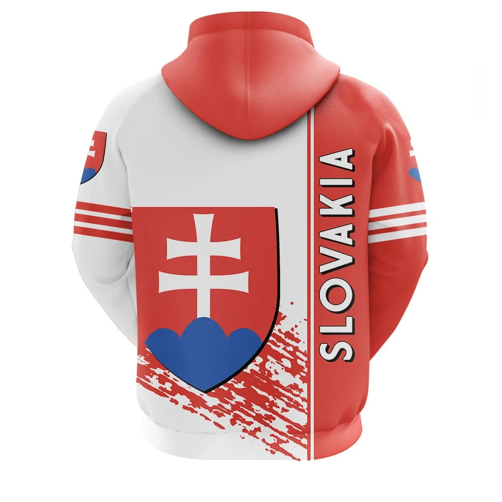 Slovakia Hoodie Coat Of Arms Quarter Style RLT13