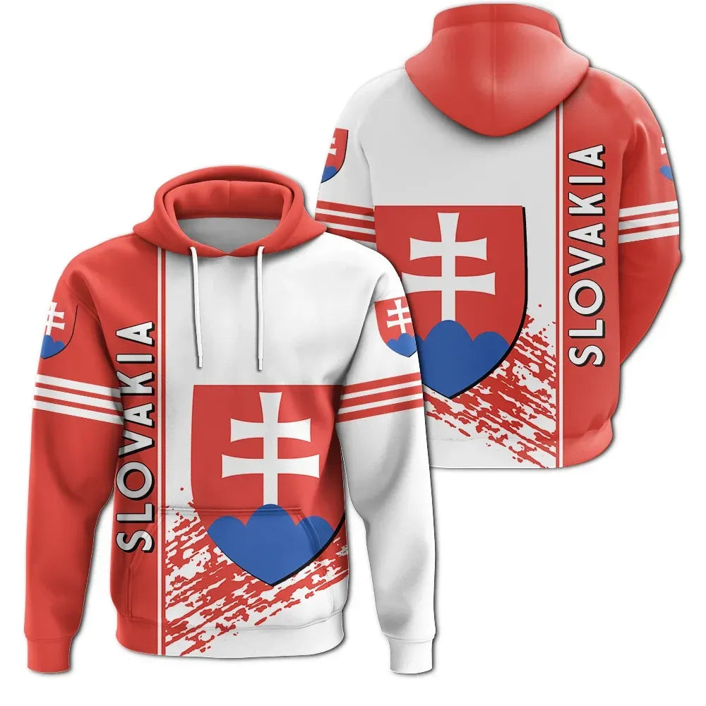 Slovakia Hoodie Coat Of Arms Quarter Style RLT13
