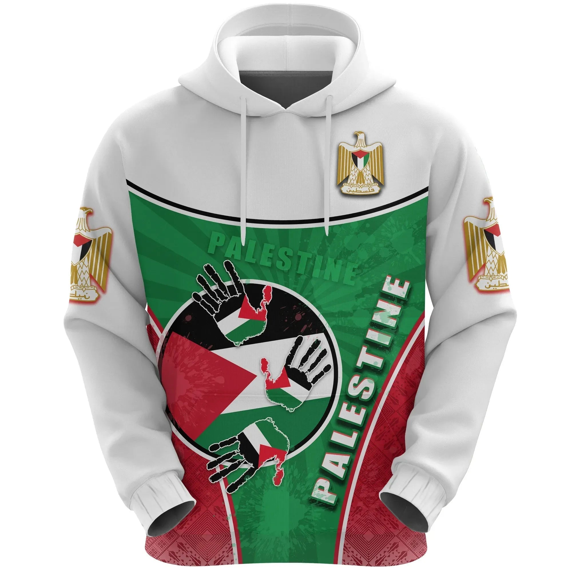 Palestine Independence Hoodie Circle Stripes Flag Proud Version RLT13
