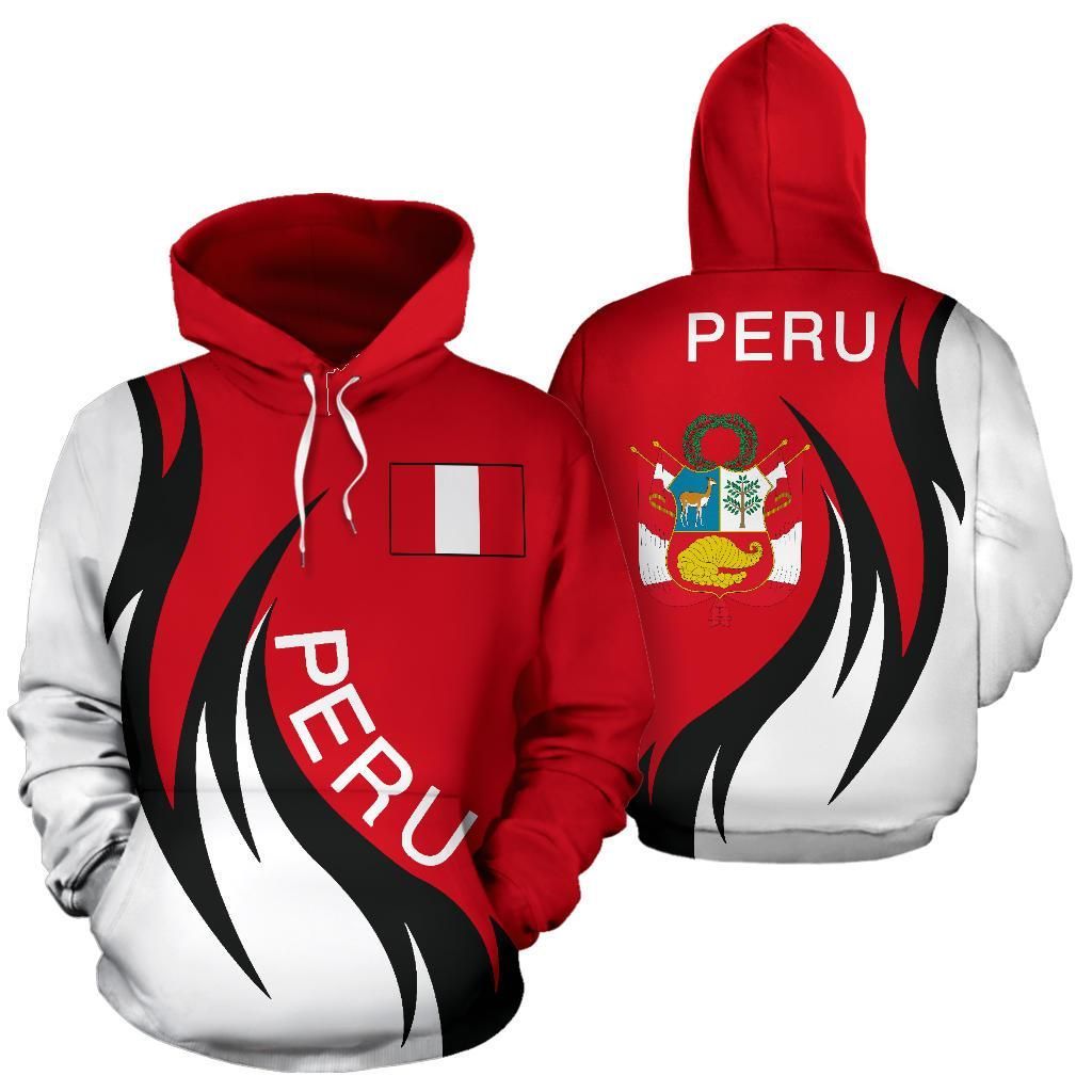 Peru Hoodie Coat Of Arms Fire Style RLT7