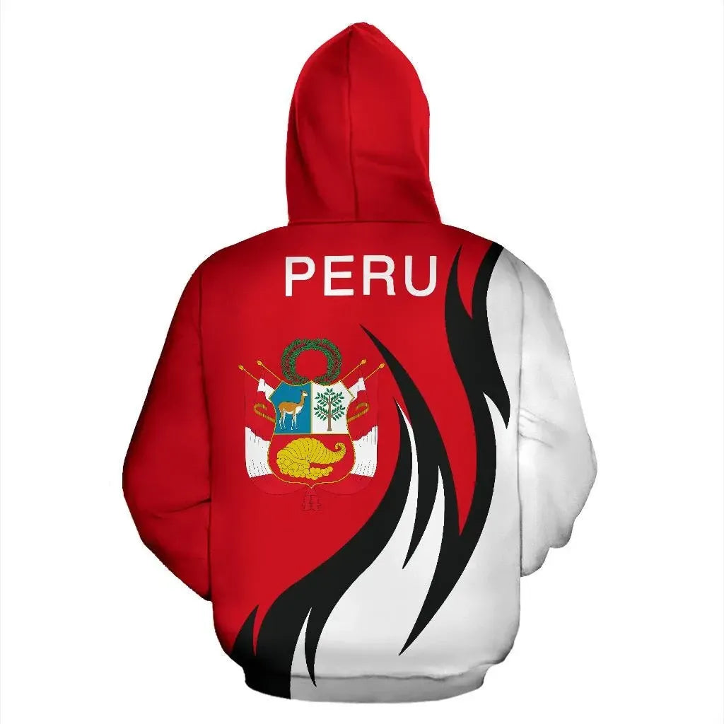 Peru Hoodie Coat Of Arms Fire Style RLT7