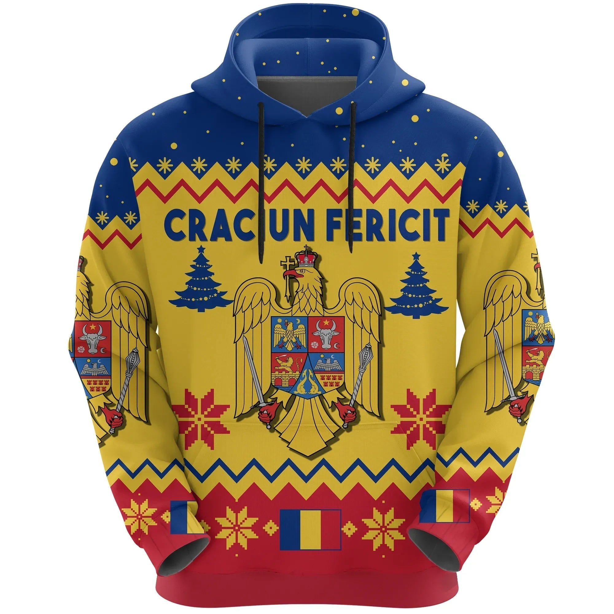 Romania Christmas Hoodie Eagle RLT13