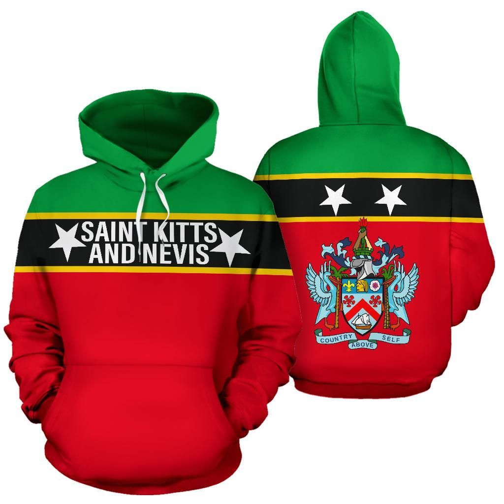 Saint Kitts and Nevis All Over Hoodie Horizontal Style RLT6