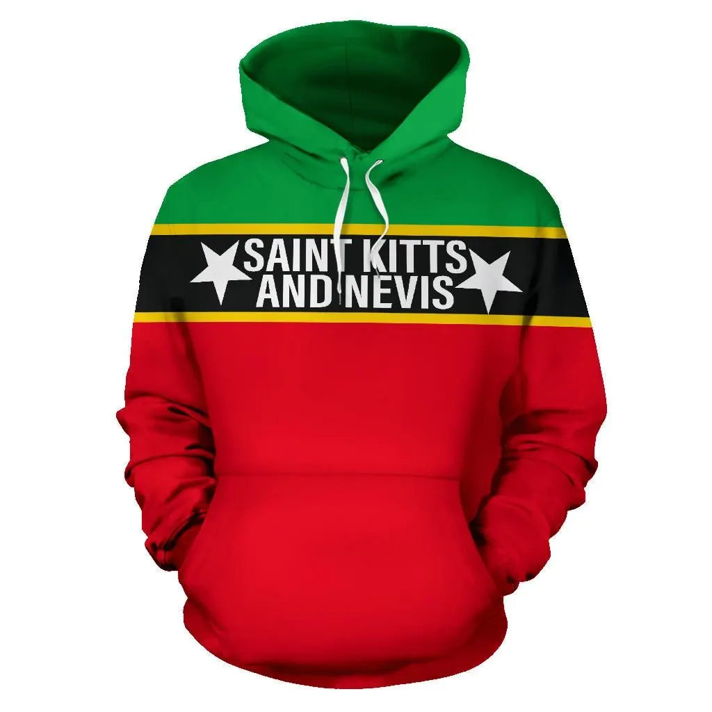 Saint Kitts and Nevis All Over Hoodie Horizontal Style RLT6
