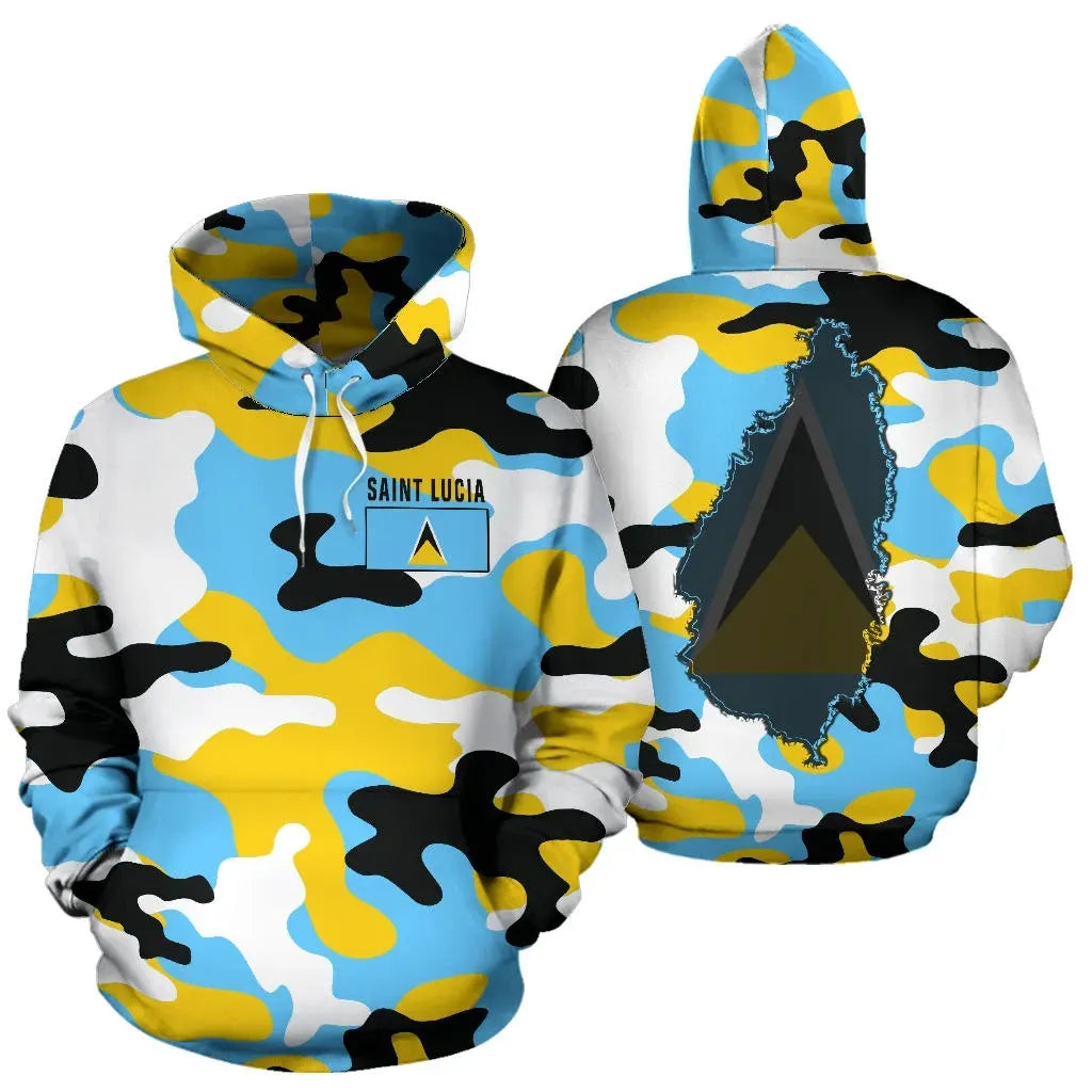Saint Lucia Hoodie Camouflage Map RLT6