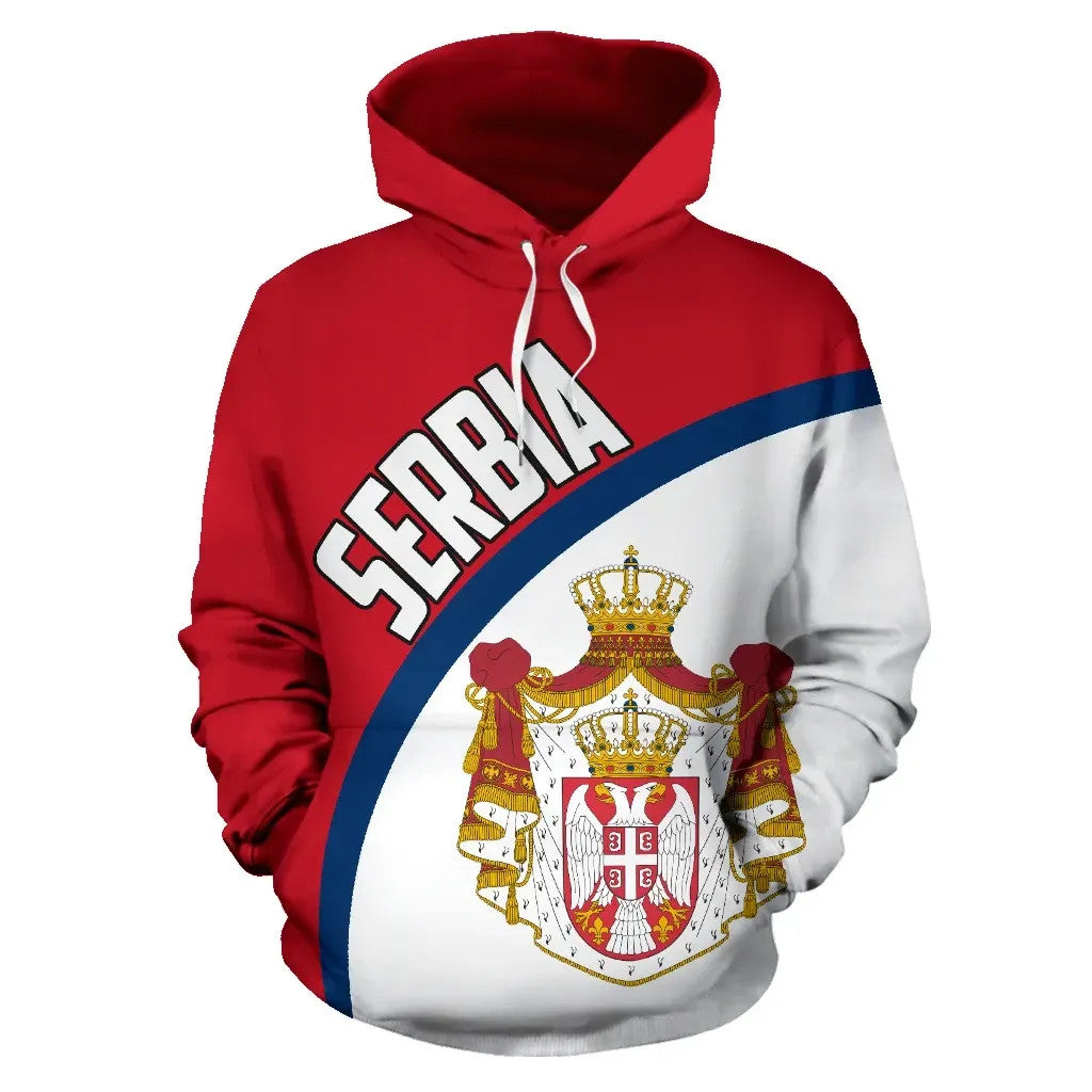 Serbia Hoodie Wave Flag Color RLT7