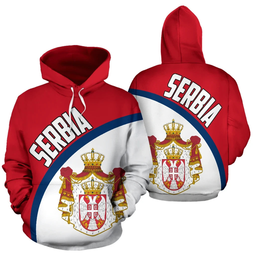 Serbia Hoodie Wave Flag Color RLT7