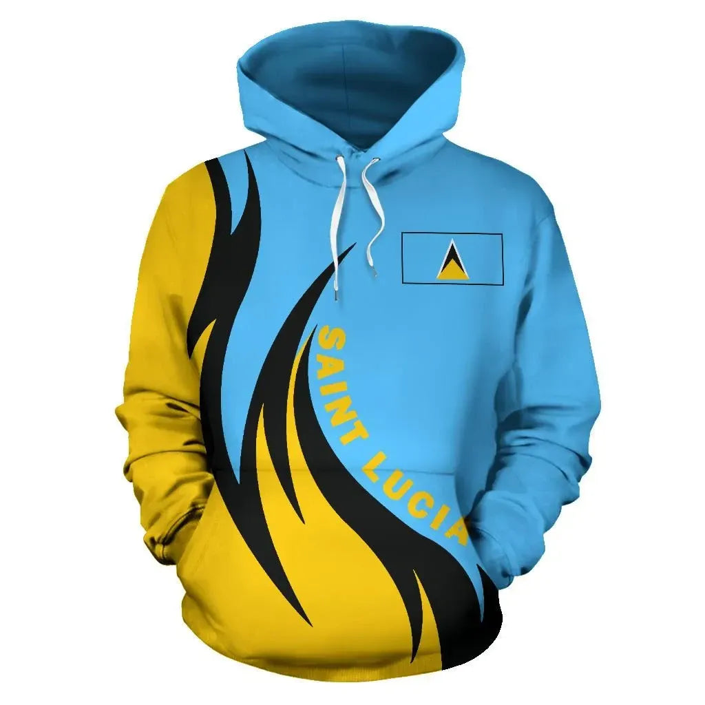Saint Lucia Hoodie Coat Of Arms Fire Style1 RLT6