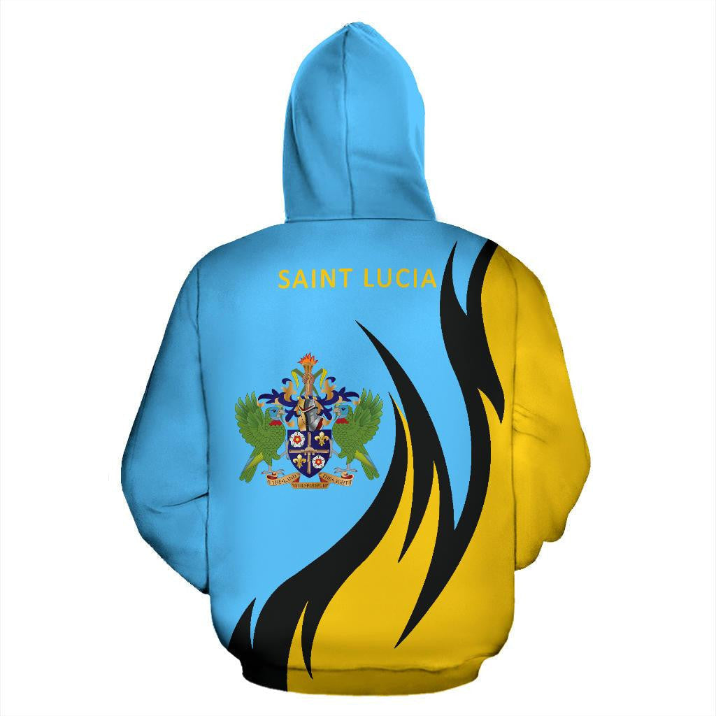 Saint Lucia Hoodie Coat Of Arms Fire Style1 RLT6