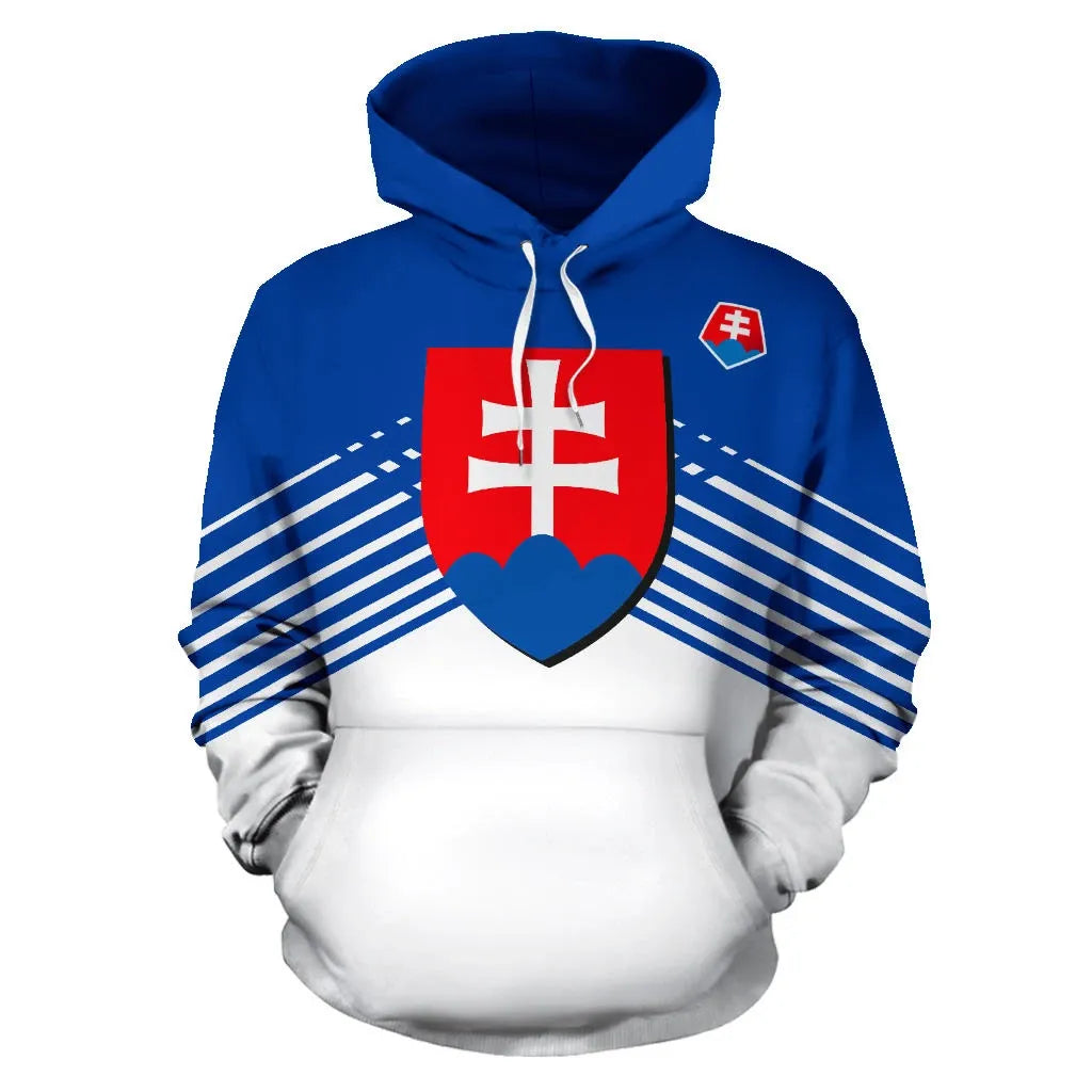 Slovakia Sport Flag Hoodie Stripes Style 02 RLT13