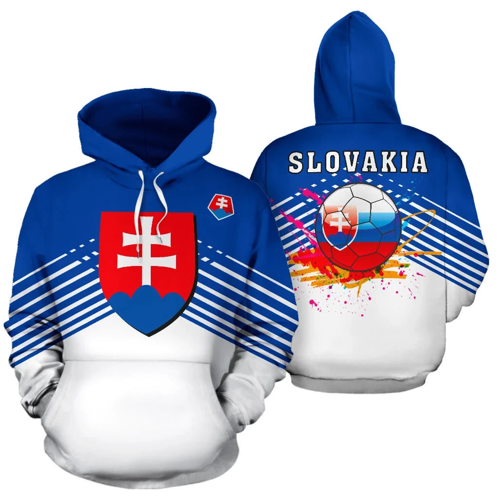 Slovakia Sport Flag Hoodie Stripes Style 02 RLT13