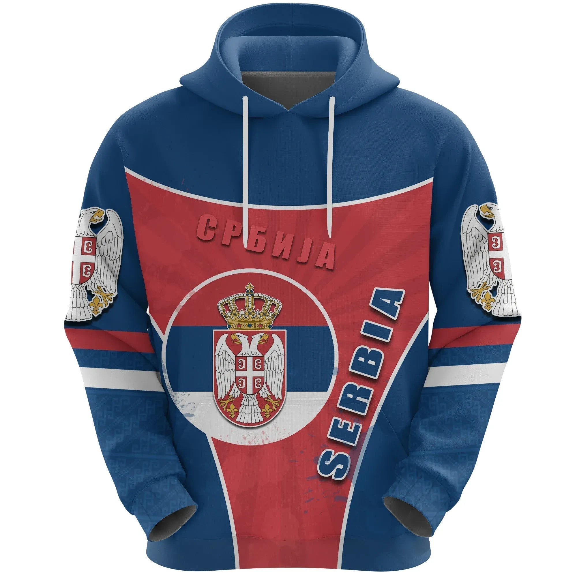 Serbia Hoodie Circle Stripes Flag Balkan RLT7
