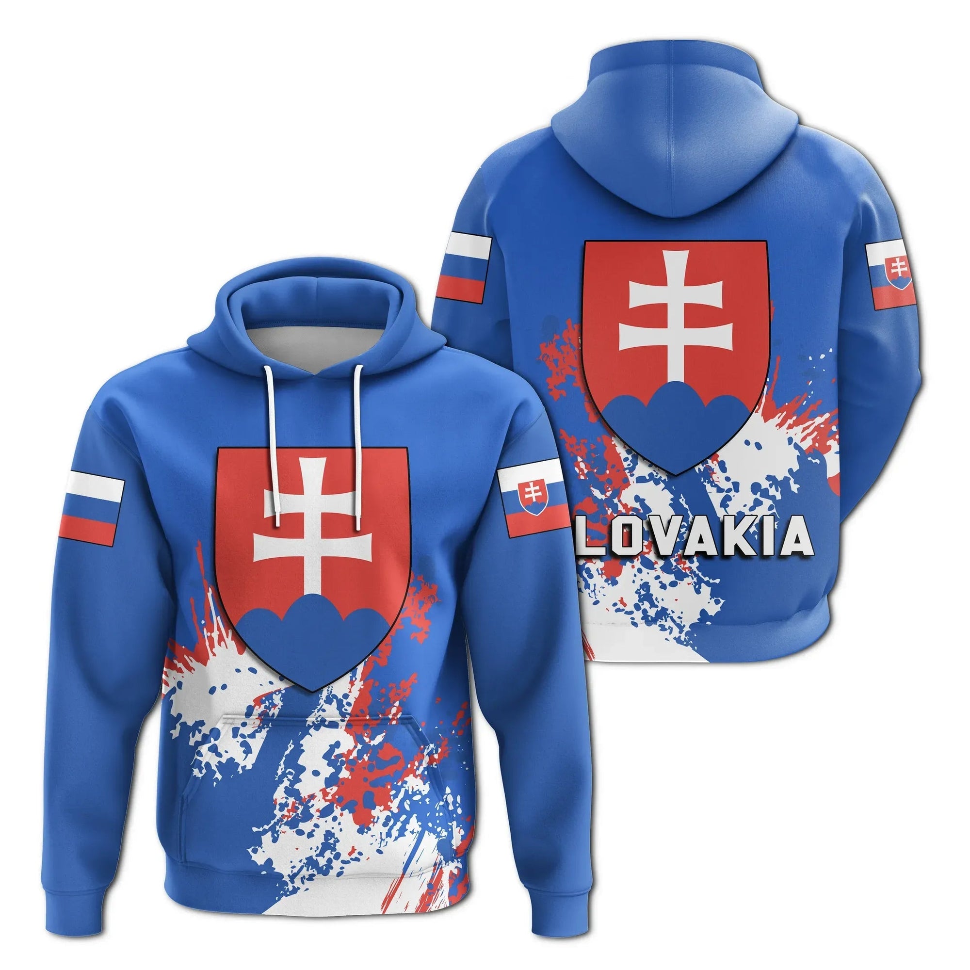 Slovakia Hoodie Coat Of Arms Spaint Style RLT13