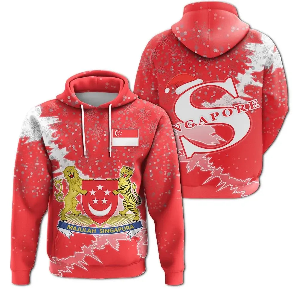 Singapore Christmas Hoodie Coat Of Arms X Style RLT13