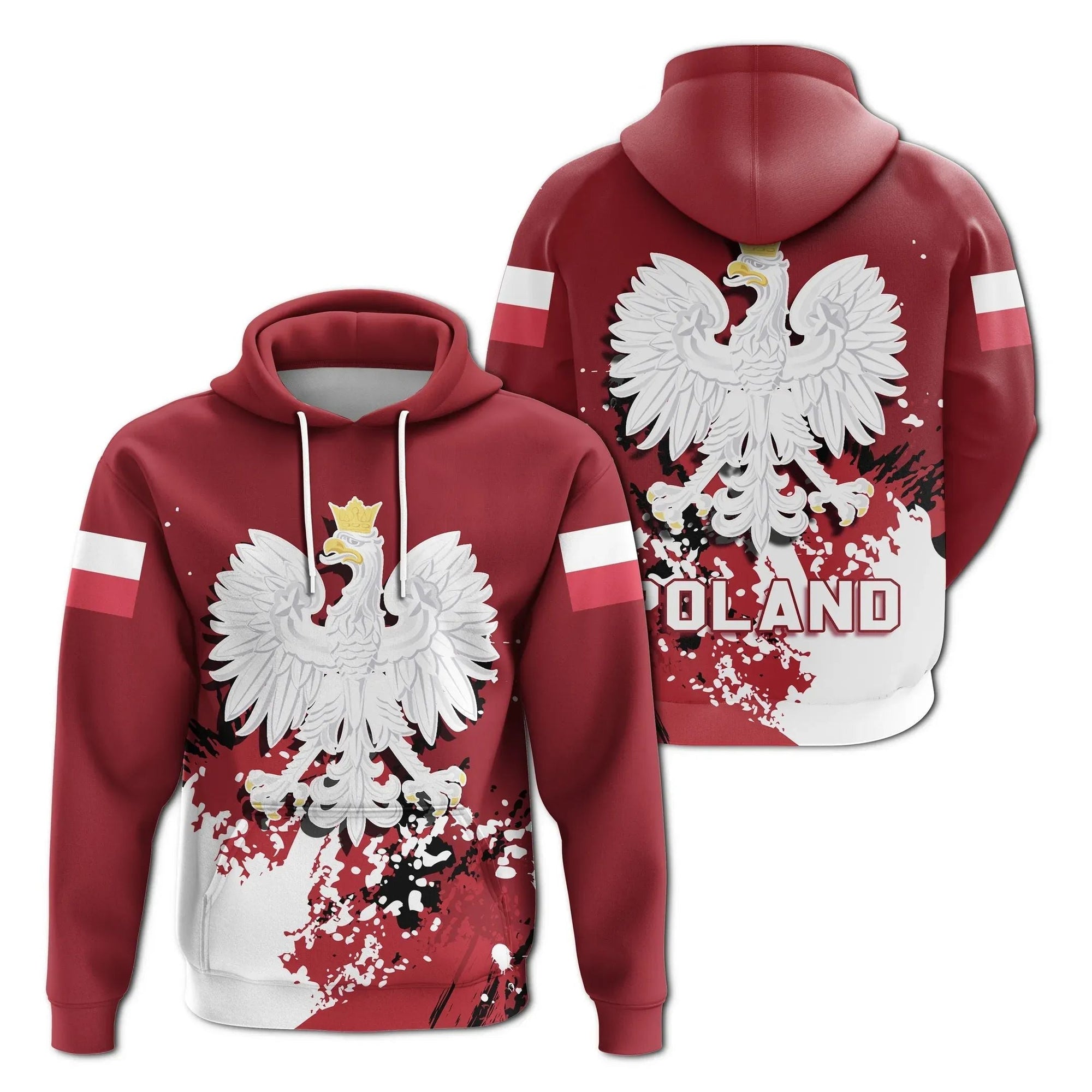 Poland Hoodie Coat Of Arms Spaint Style RLT7