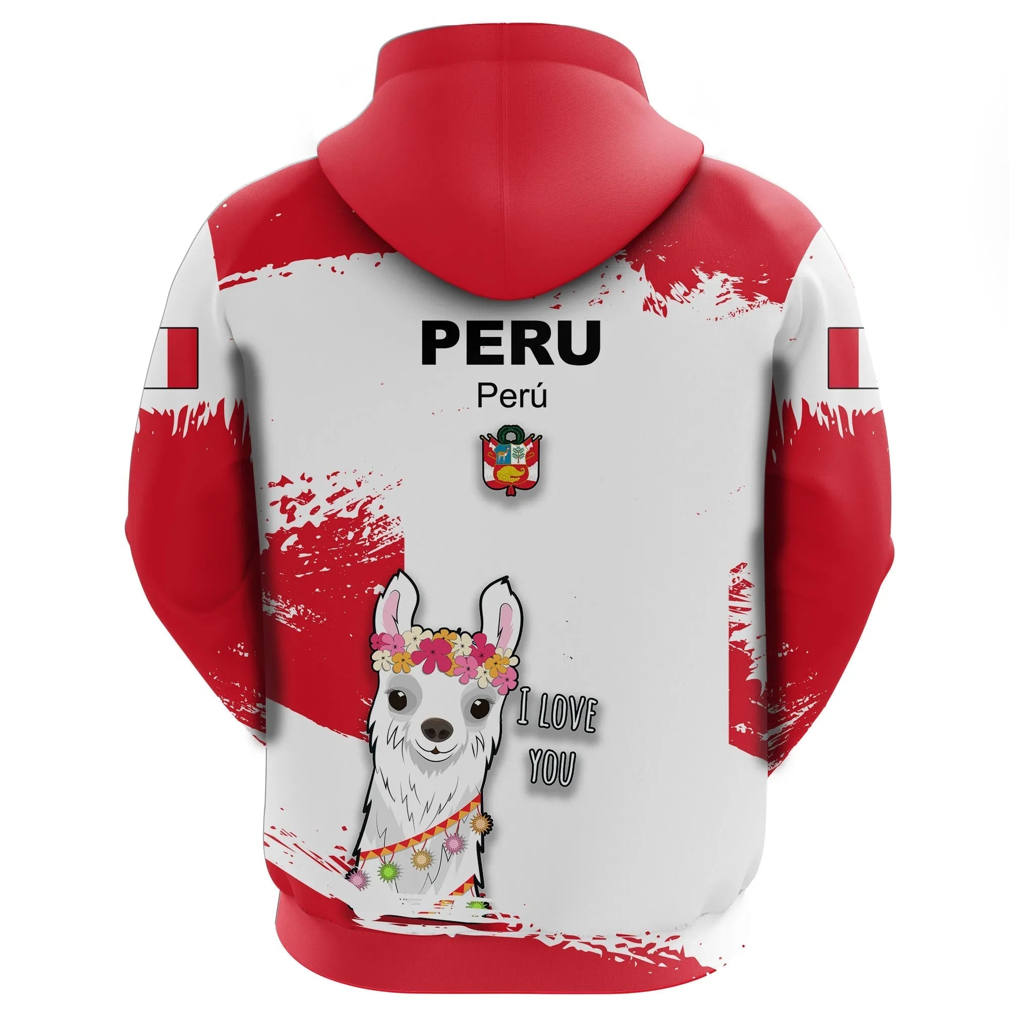 Peru Hoodie Peru Flag Brush RLT7