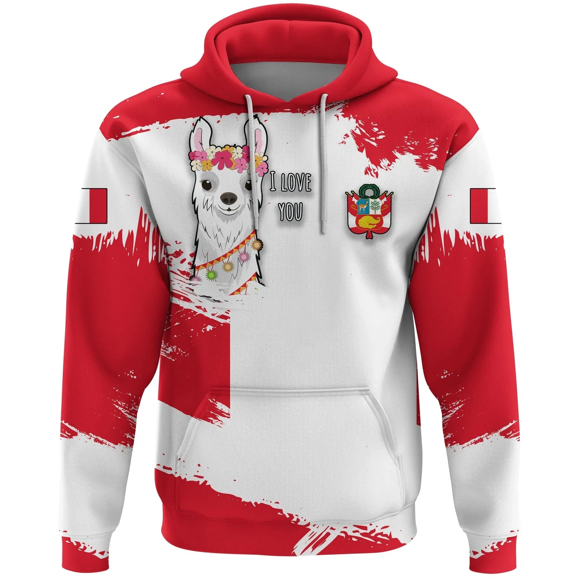 Peru Hoodie Peru Flag Brush RLT7